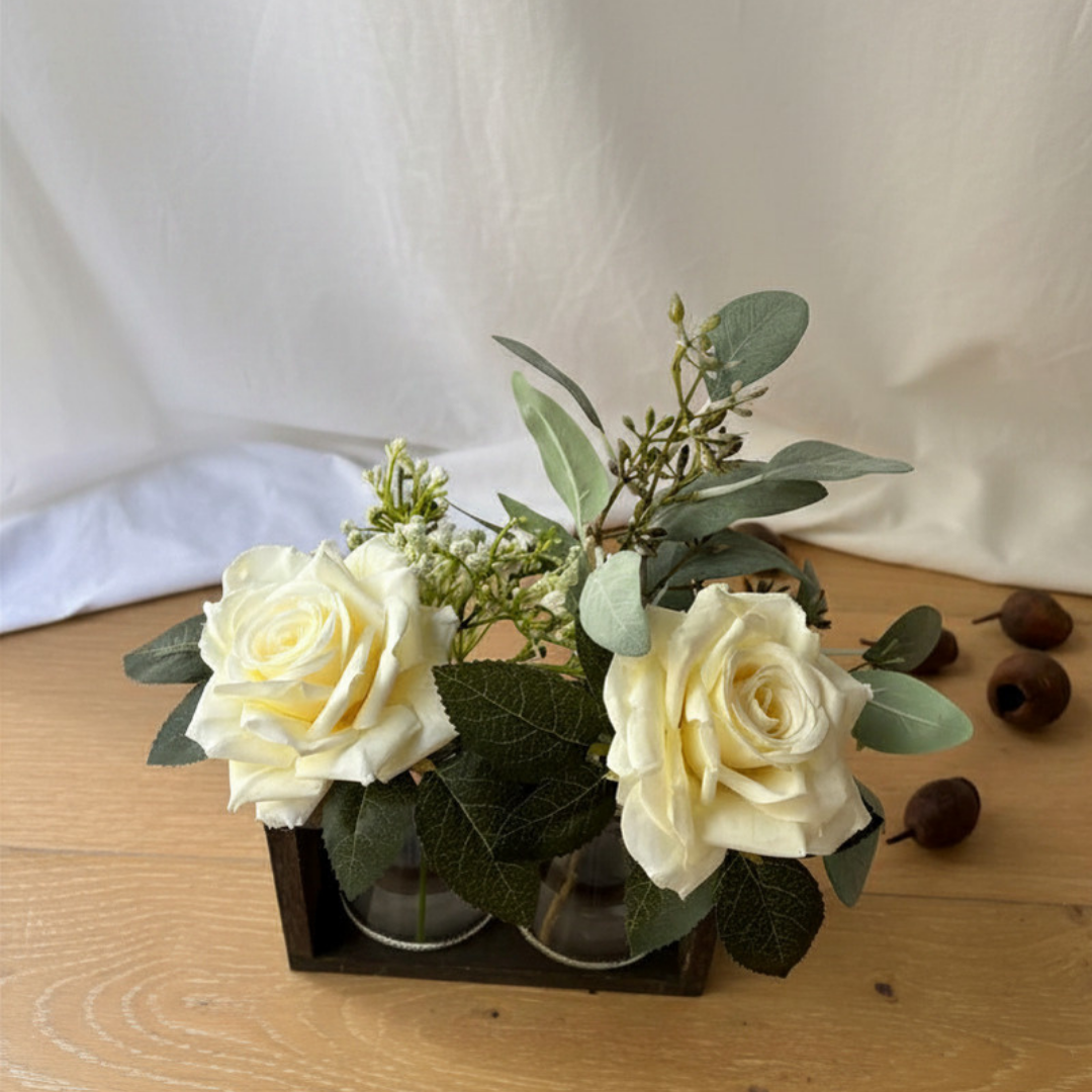 Cottage Garden Ivory Rose Duo