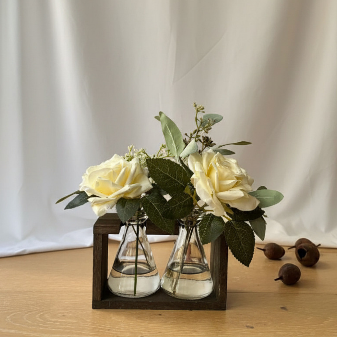 Cottage Garden Ivory Rose Duo