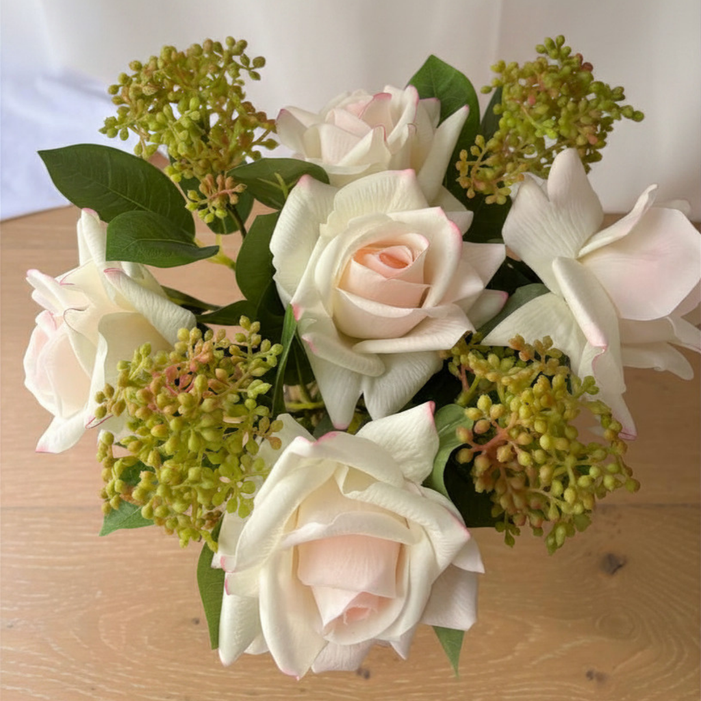 Ivory & Pink Meadow Rose Arrangement