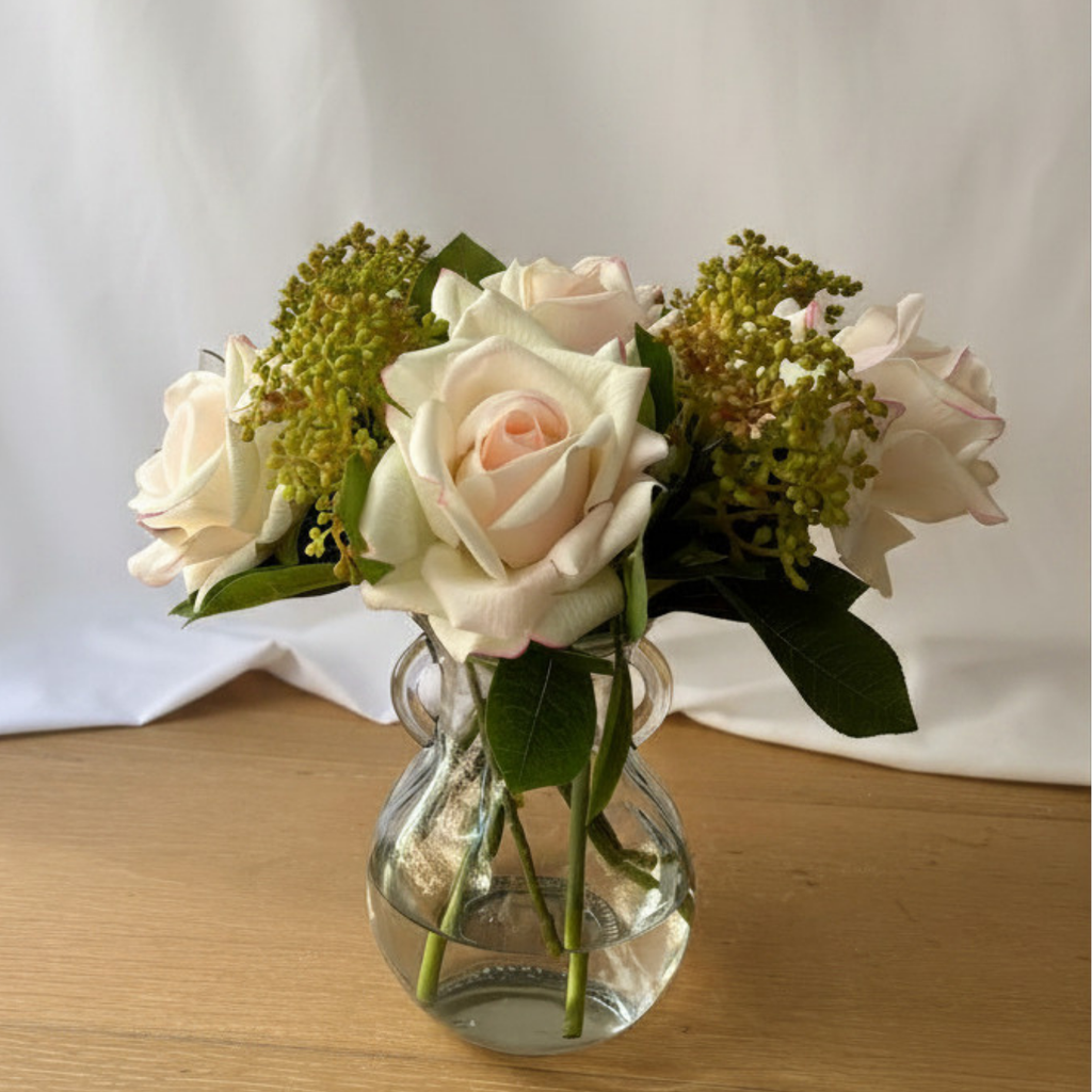 Ivory & Pink Meadow Rose Arrangement