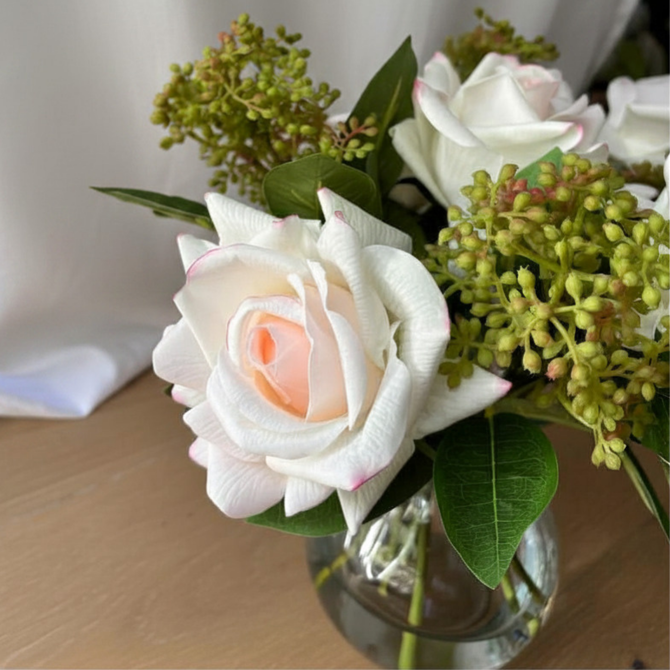 Ivory & Pink Meadow Rose Arrangement